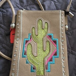 Wild West Arizona Desert American Bling Phone Crossbody Bag Purse Sparkly NWT